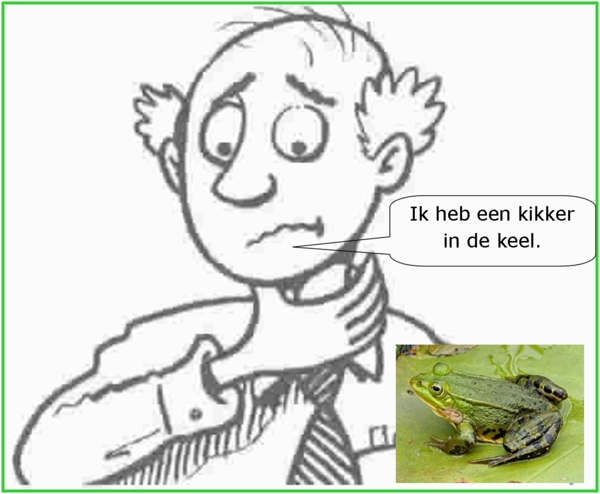 een kikker in de keel hebben